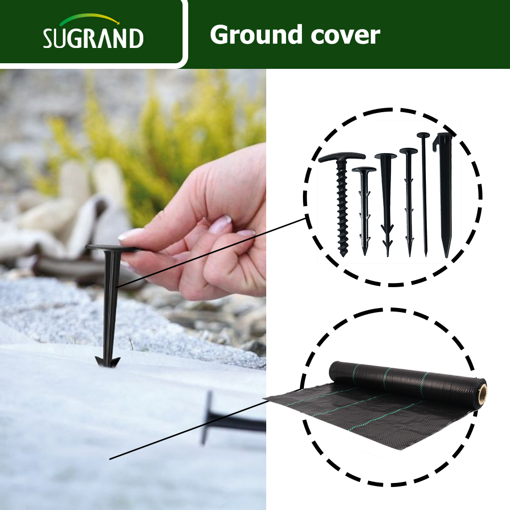Argricutural Black PP Woven Fabric Weed Control Mat Ground Cover